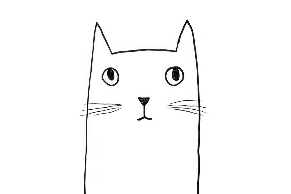 Minimal illustration of a cat drawing sketch animal. AI generated Image by rawpixel.