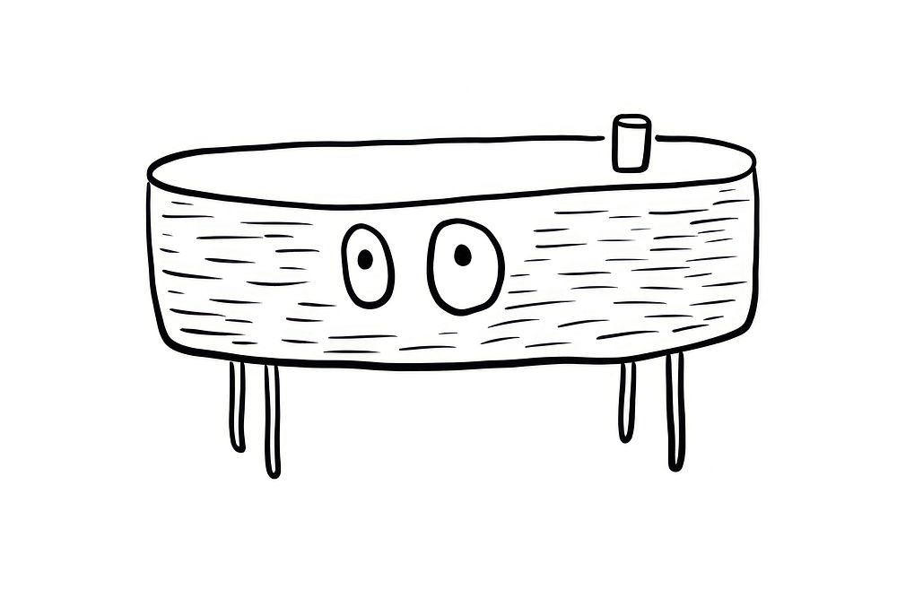 Minimal illustration of coffee table drawing sketch doodle. AI generated Image by rawpixel.