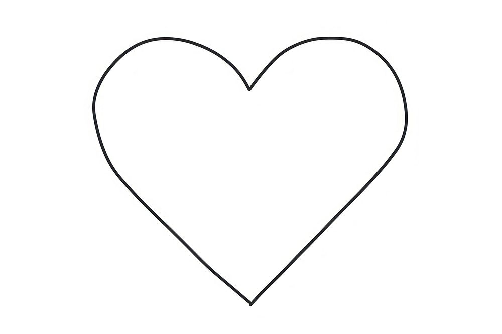 Minimal illustration of cute heart drawing sketch white. AI generated Image by rawpixel.