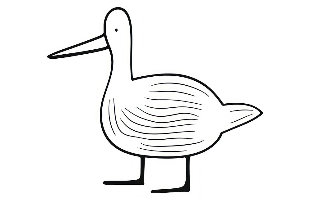 Minimal illustration of duck drawing animal sketch. AI generated Image by rawpixel.