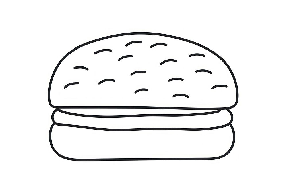 Minimal illustration of hamburger drawing sketch food. AI generated Image by rawpixel.
