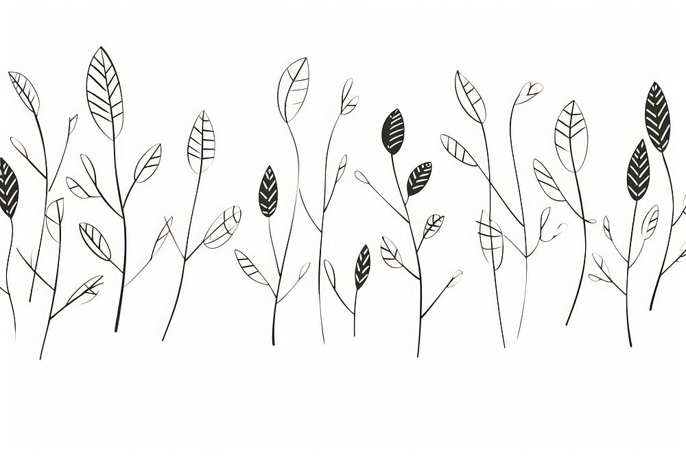 Minimal illustration of leaves branch drawing sketch line. AI generated Image by rawpixel.