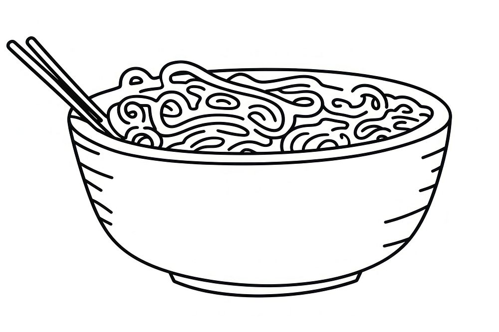 Minimal illustration of noodle drawing sketch food. AI generated Image by rawpixel.