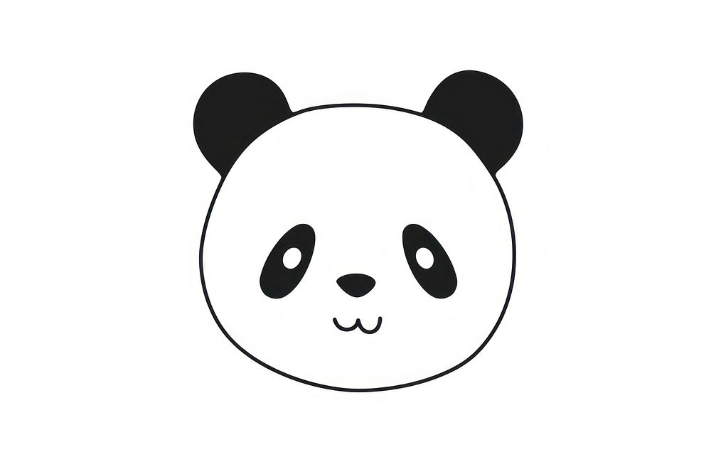 Minimal illustration of panda drawing sketch cute. AI generated Image by rawpixel.