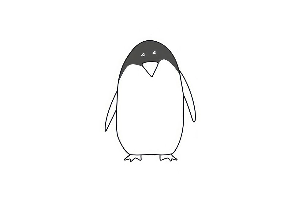 Minimal illustration of penguin drawing animal sketch. AI generated Image by rawpixel.