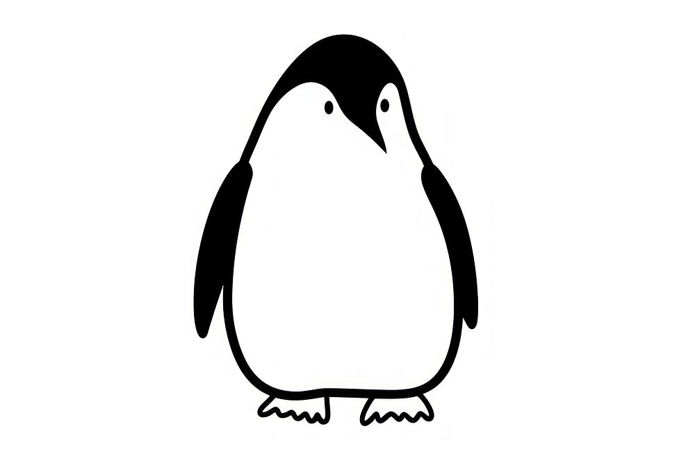 Minimal illustration of penguin drawing animal sketch. AI generated Image by rawpixel.