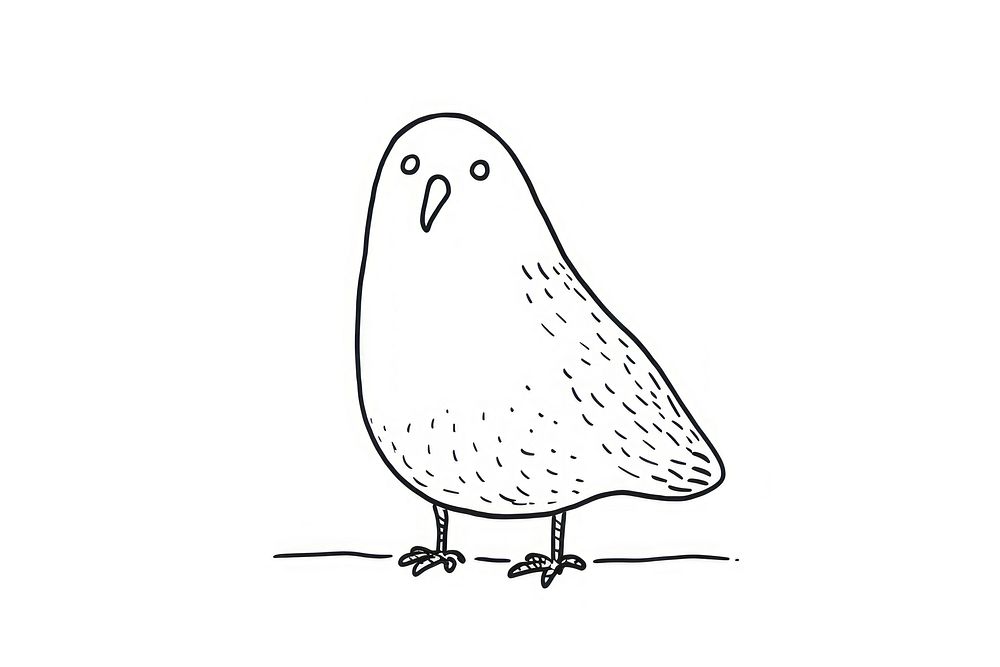 Minimal illustration of pigeon drawing sketch animal. AI generated Image by rawpixel.