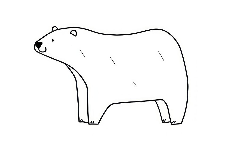 Minimal illustration of polar bear drawing sketch mammal. AI generated Image by rawpixel.