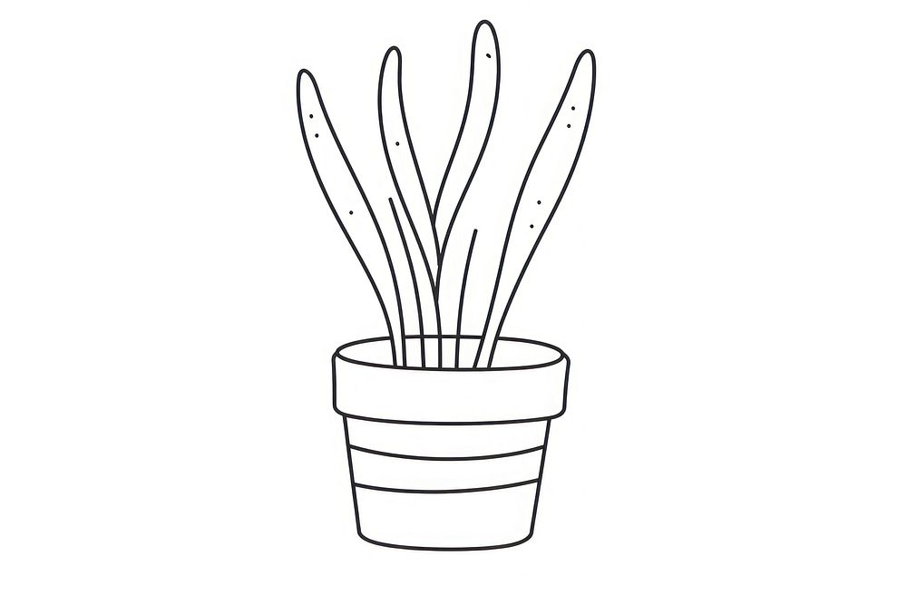 Minimal illustration of plant pot drawing sketch line. AI generated Image by rawpixel.