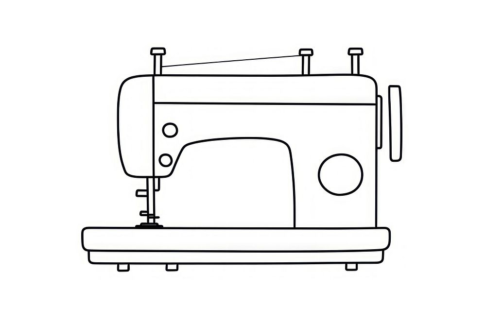 Minimal illustration of sewing machine drawing sketch line. AI generated Image by rawpixel.
