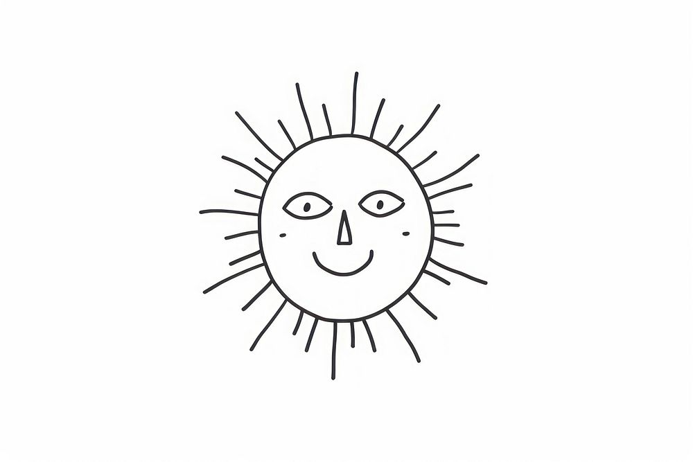 Minimal illustration of sun drawing sketch line. AI generated Image by rawpixel.