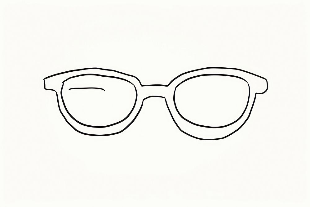 Minimal illustration of sunglasses drawing sketch white. AI generated Image by rawpixel.
