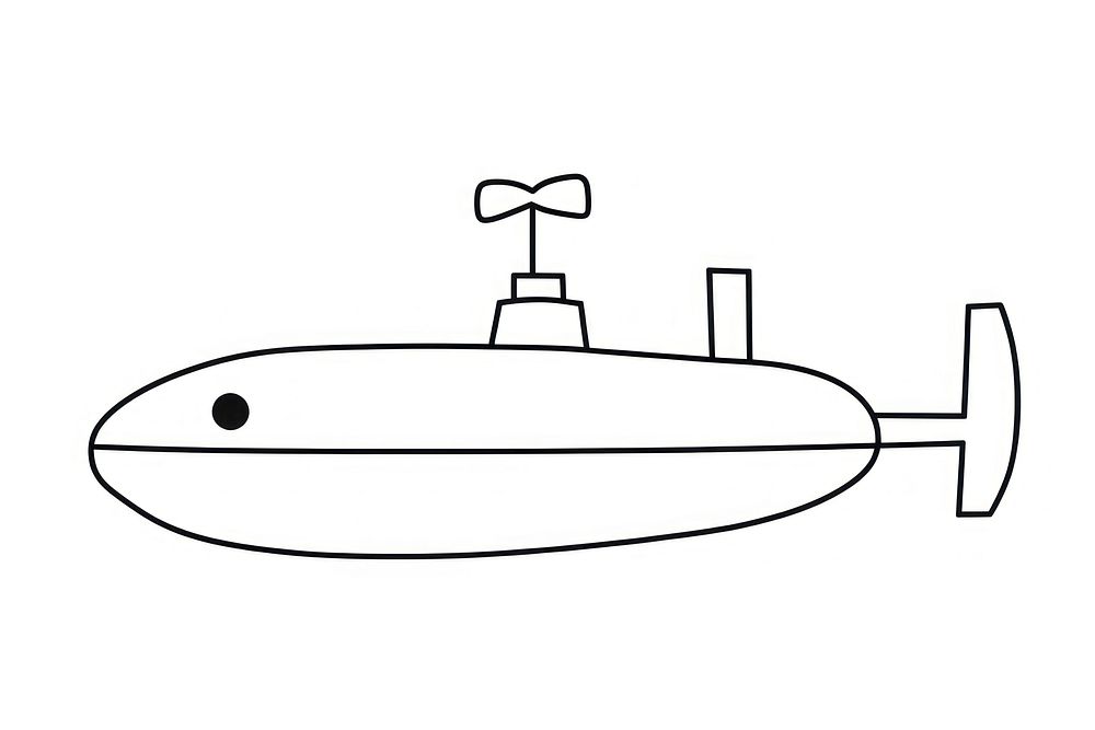 Minimal illustration of submarine vehicle drawing sketch. AI generated Image by rawpixel.