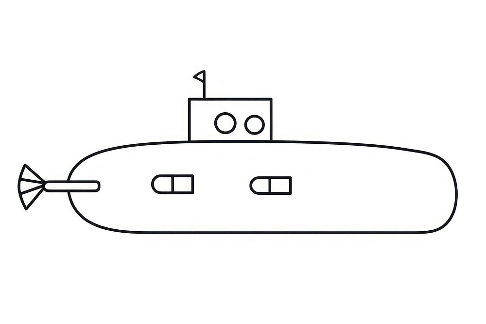 Minimal illustration of submarine drawing sketch line. AI generated Image by rawpixel.