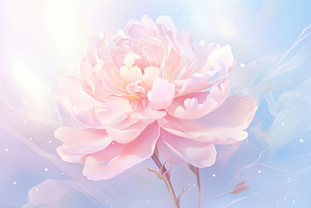 Peony flower blossom plant. AI generated Image by rawpixel.