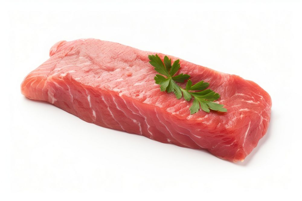 Meat seafood pork white background. AI generated Image by rawpixel.