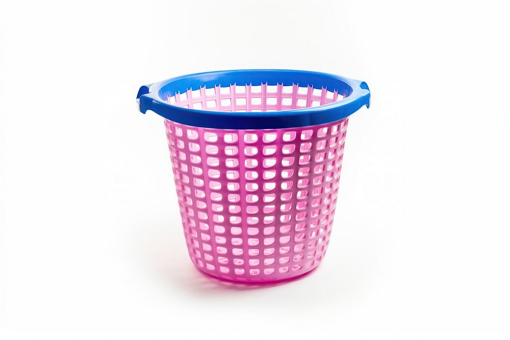 Laundry basket plastic white background container. AI generated Image by rawpixel.