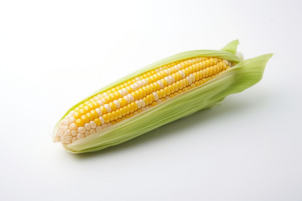 Raw corn cob plant food white background. AI generated Image by rawpixel.