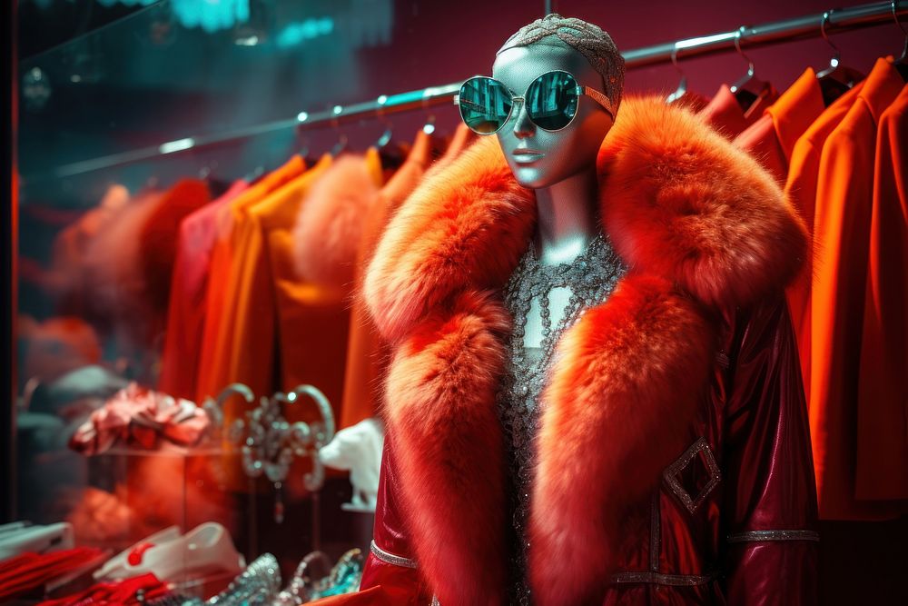 Clothing store mannequin fur portrait. AI generated Image by rawpixel.