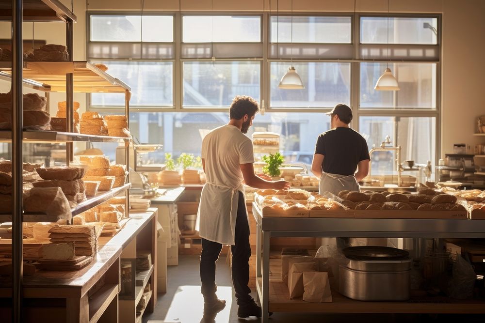 Bakery architecture working bread. AI generated Image by rawpixel.