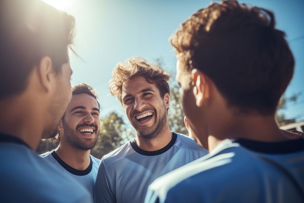 Laughing football adult team. AI generated Image by rawpixel.
