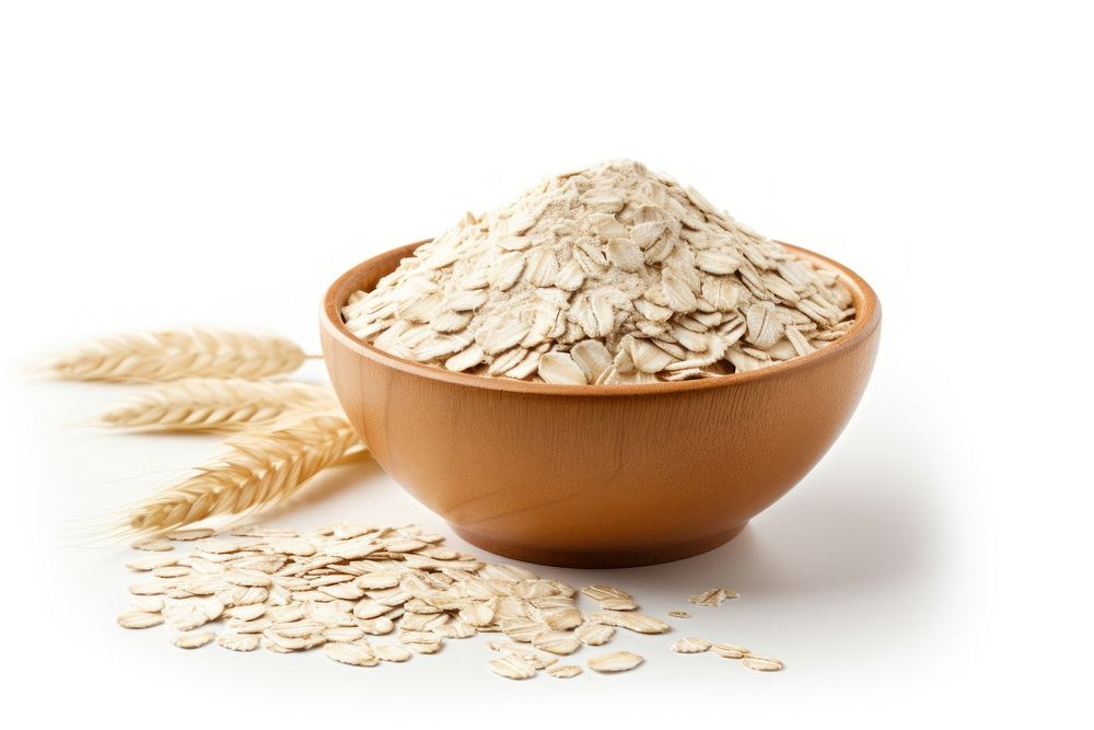 Oat flakes food bowl ingredient. AI generated Image by rawpixel.