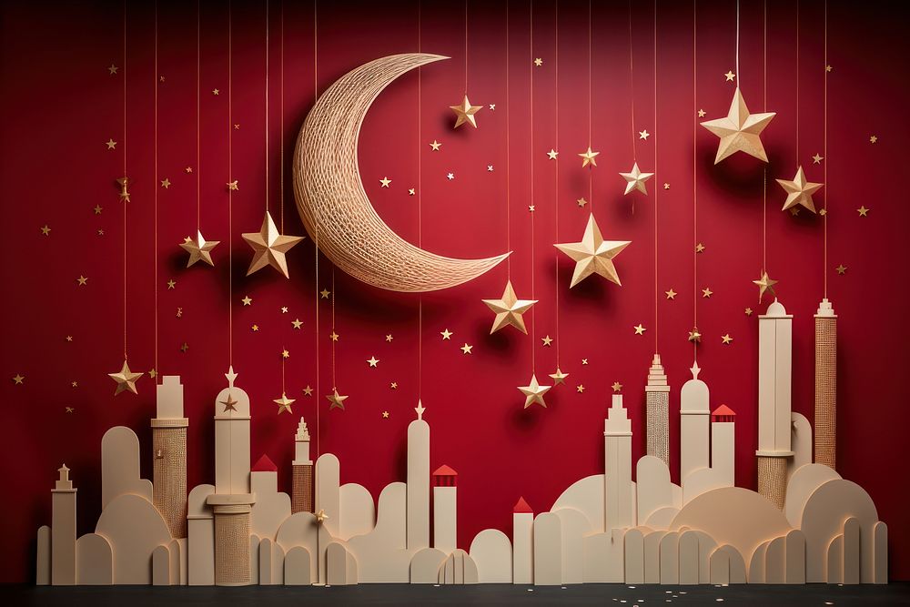 Backdrop christmas wall moon. AI generated Image by rawpixel.