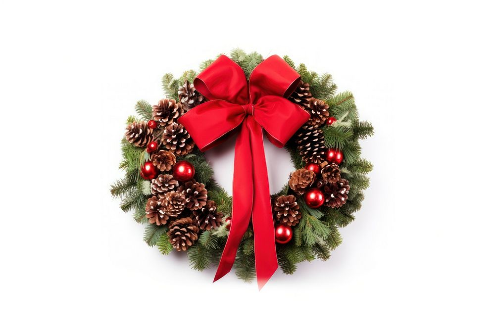 Christmas wreath christmas holiday bow. AI generated Image by rawpixel.