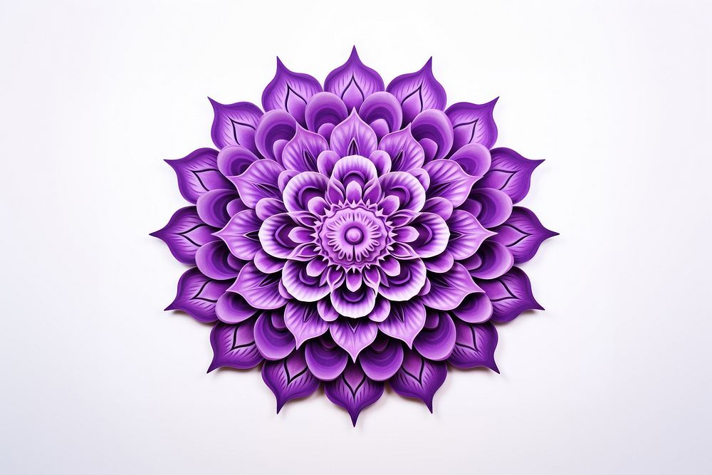 Mandala purple flower inflorescence. AI generated Image by rawpixel.