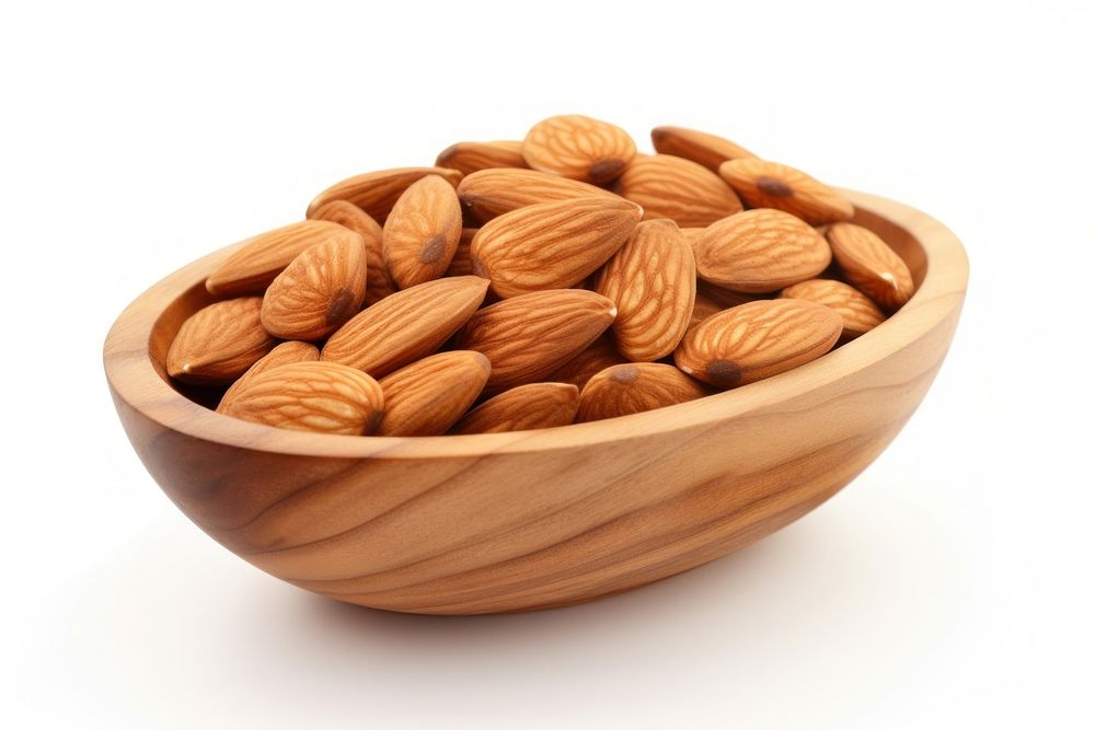 Almond bowl food seed. AI generated Image by rawpixel.