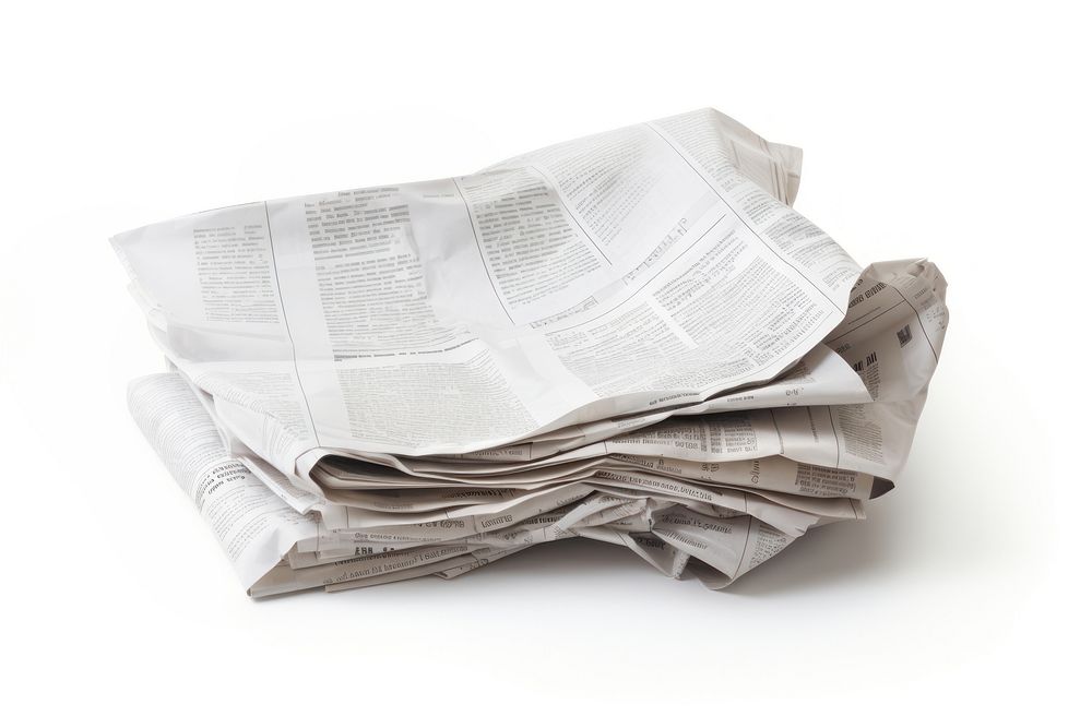 Newspaper folded white white background. AI generated Image by rawpixel.