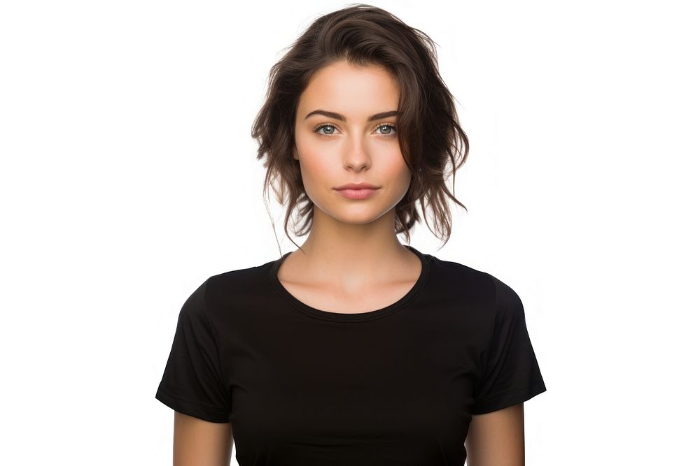 Woman portrait t-shirt adult. AI generated Image by rawpixel.