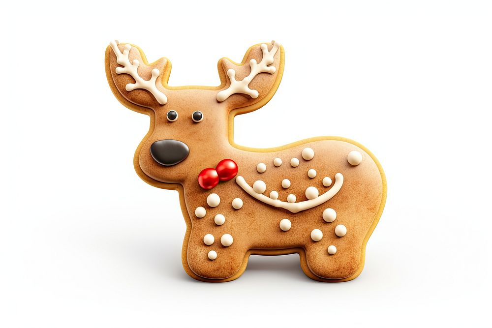 Reindeer christmas sugar cookie gingerbread dessert food. AI generated Image by rawpixel.