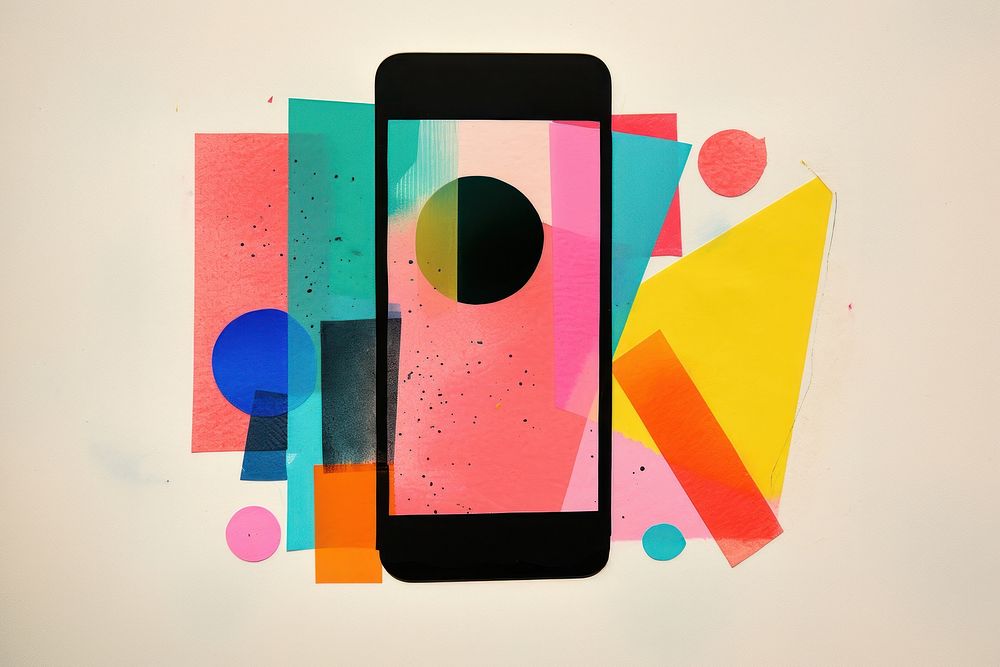 Smart phone painting electronics technology. AI generated Image by rawpixel.