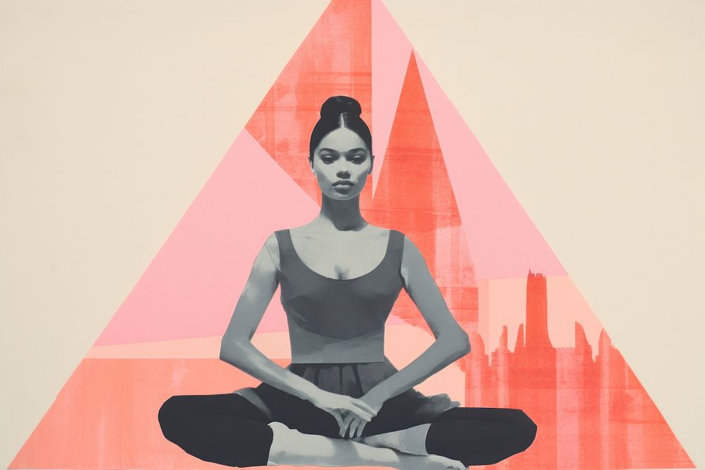 Woman practicing yoga adult art spirituality. AI generated Image by rawpixel.