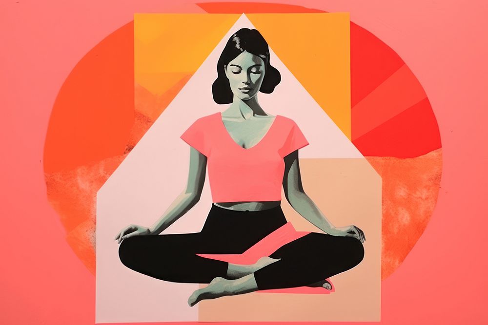 Yoga adult art representation. AI generated Image by rawpixel.