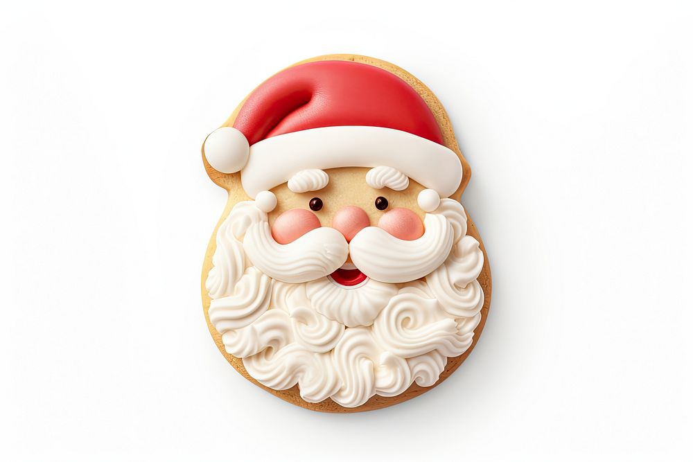 Santa Claus sugar cookie dessert icing food. AI generated Image by rawpixel.