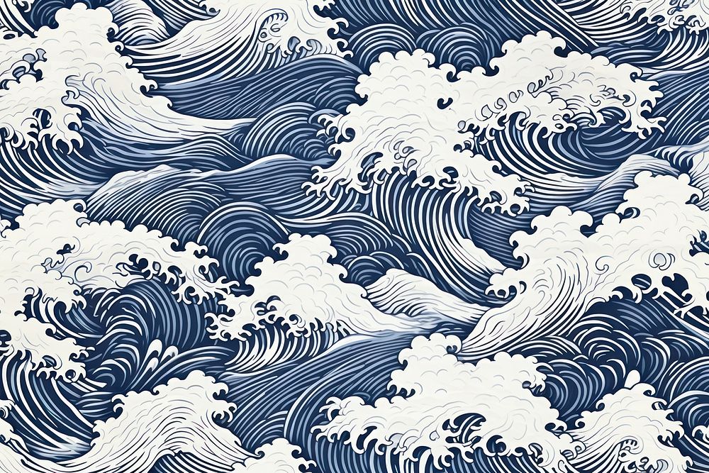 Sea curve pattern backgrounds wallpaper. AI generated Image by rawpixel.