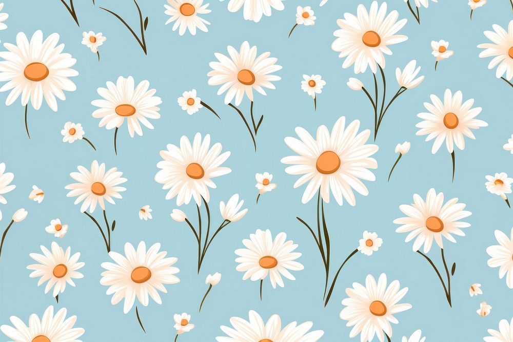 Cute background pattern flower daisy. AI generated Image by rawpixel.