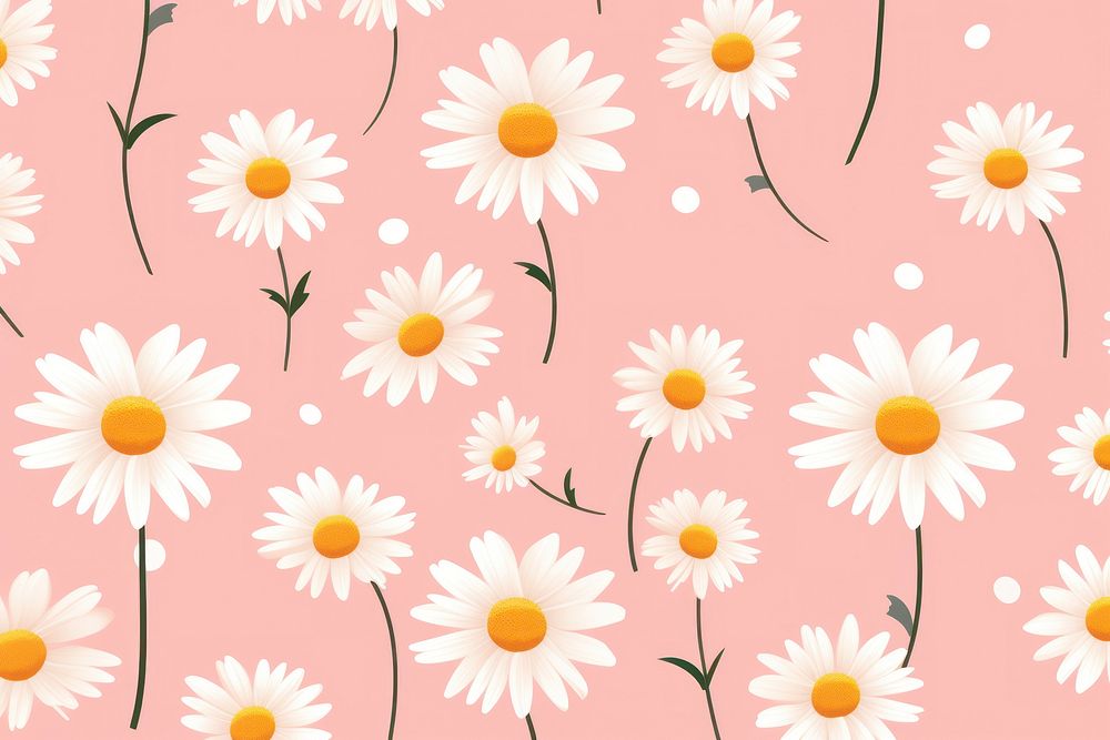 Cute background pattern flower daisy. AI generated Image by rawpixel.