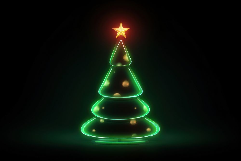 Christmas tree light night neon. AI generated Image by rawpixel.