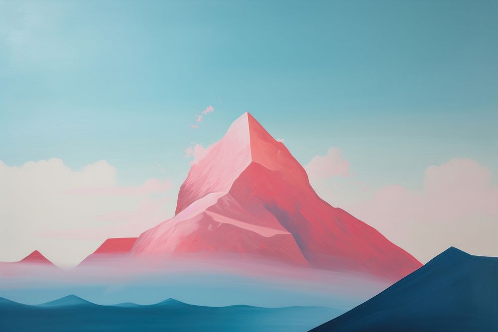 Mountain landscape outdoors painting. AI generated Image by rawpixel.