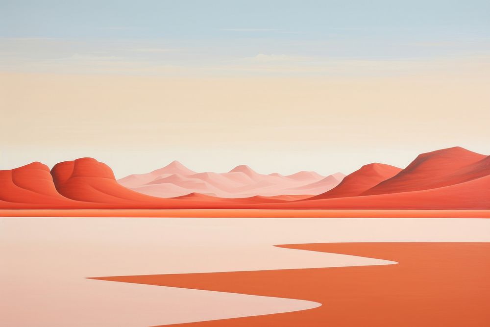 Desert landscape tranquility reflection. AI generated Image by rawpixel.
