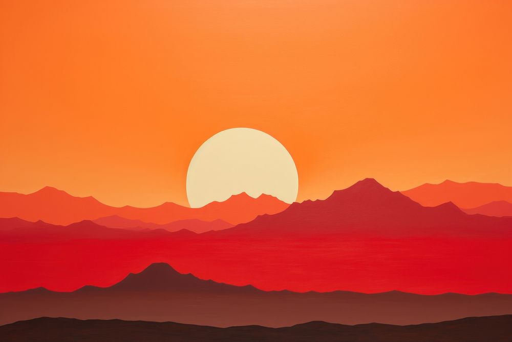 Desert sunset landscape outdoors nature. AI generated Image by rawpixel.