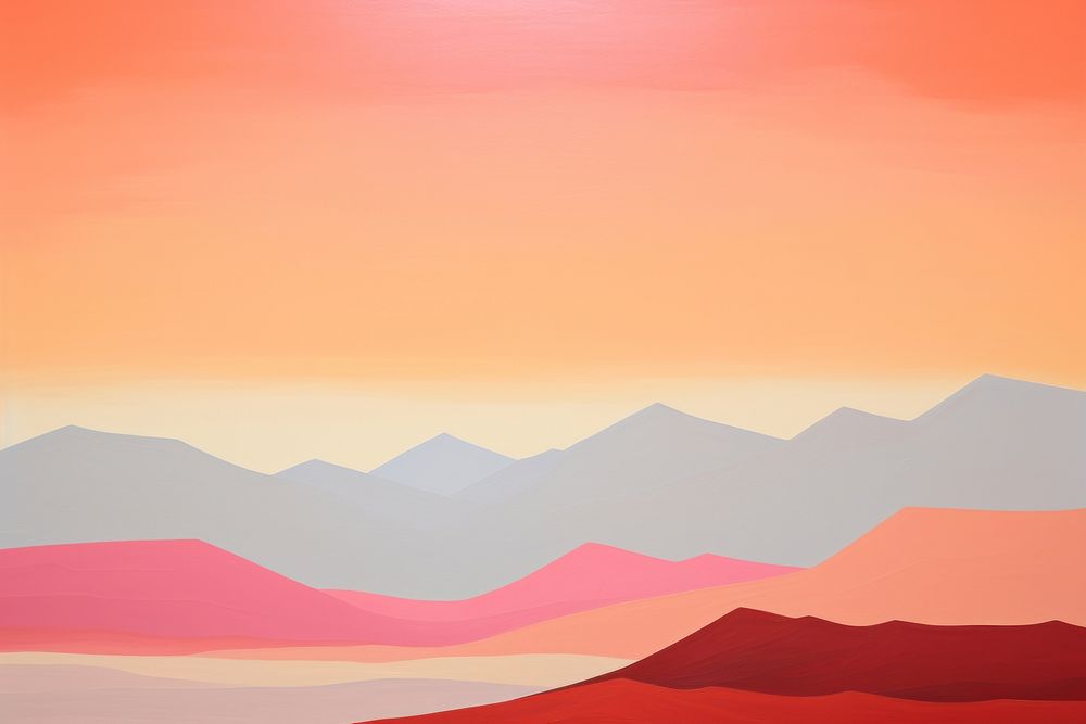 Desert sunset landscape outdoors painting. AI generated Image by rawpixel.