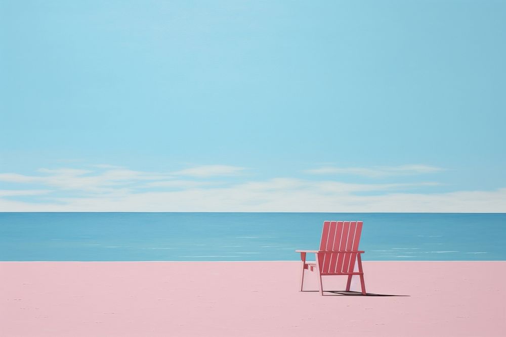 Summer beach furniture outdoors horizon. AI generated Image by rawpixel.