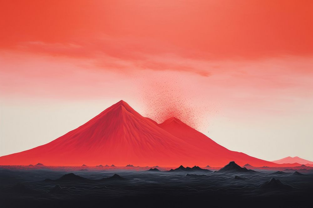 Volcano landscape mountain outdoors. AI generated Image by rawpixel.