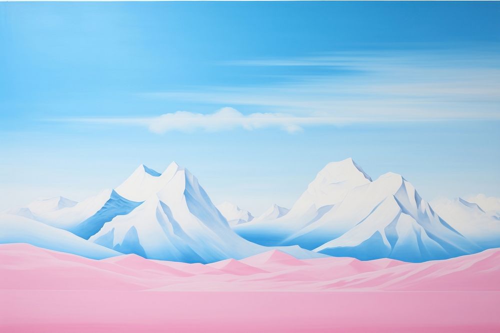 Winter mountain landscape drawing nature. AI generated Image by rawpixel.