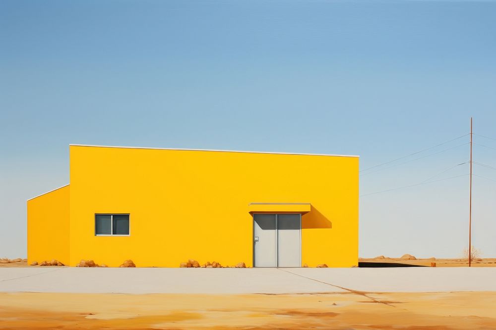 Yellow building architecture outdoors land. AI generated Image by rawpixel.
