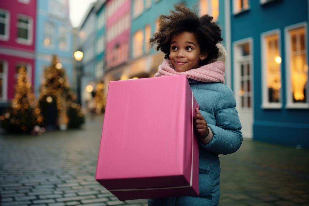 Christmas gift christmas carrying street. AI generated Image by rawpixel.